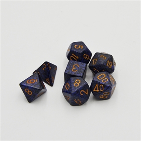 Speckled Golden Cobalt Dice Set - Rollespilsterninger - Chessex